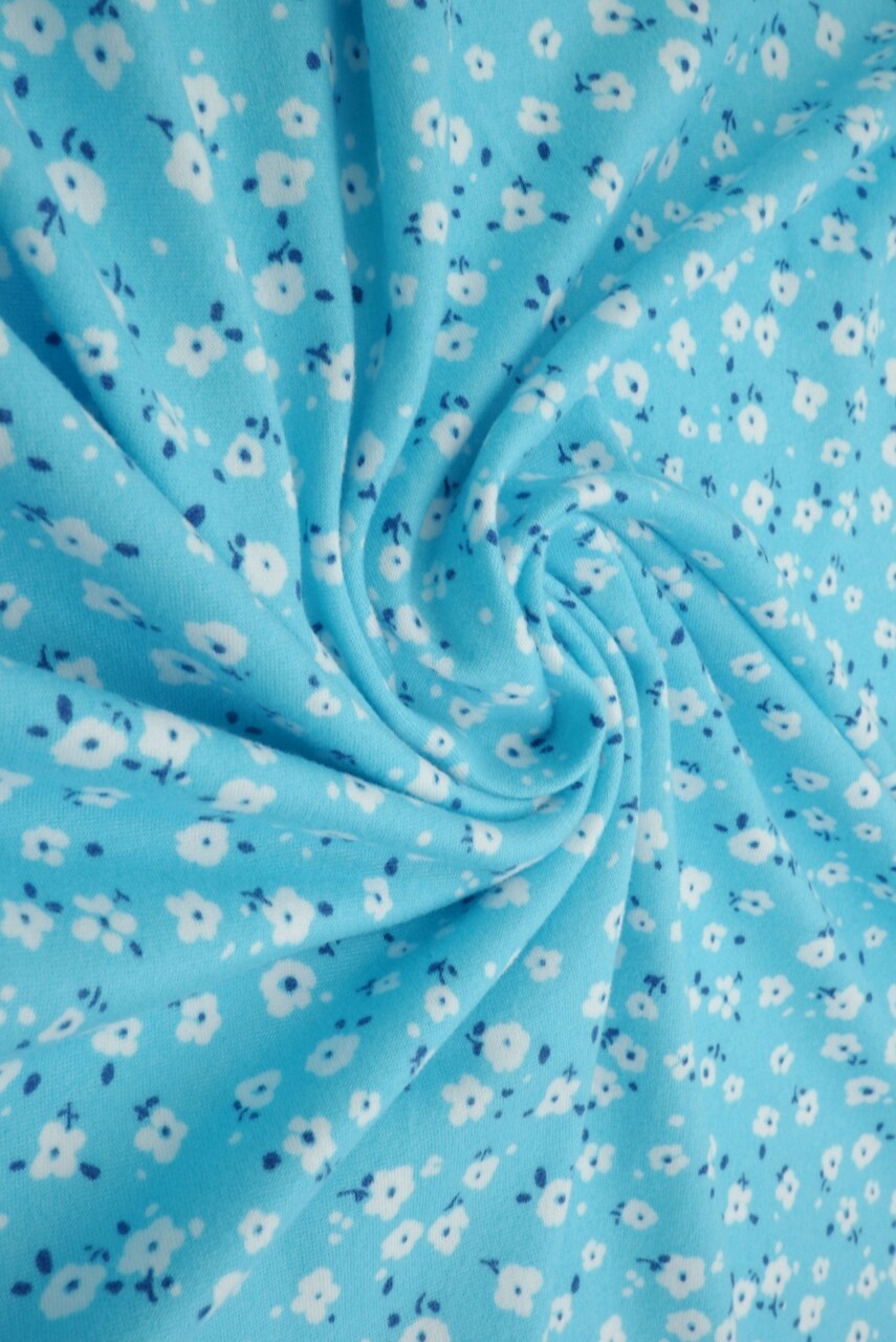 Brushed DTY Ditsy Floral Knit Stretch Fabric 96% Polyester & 4% Spandex 58/60" Wide